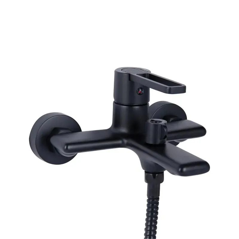 Смеситель для ванны Qtap Taurus (c душевым гарнитуром) QTTAU259BLM45662 Black Matt - Фото 6