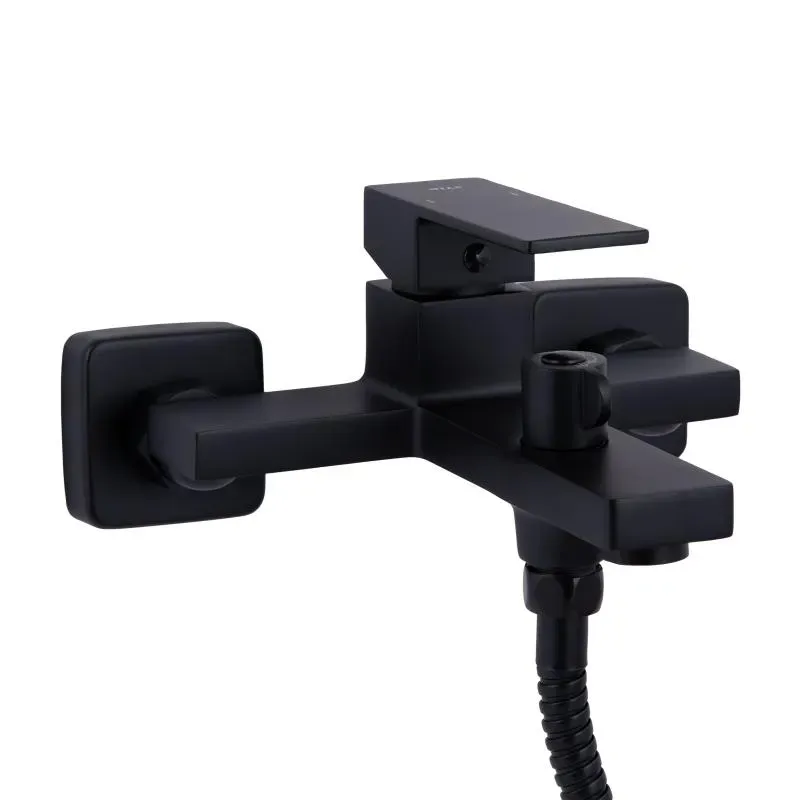 Смеситель для ванны Qtap Gemini (с душевым гарнитуром) QTGEM259BLM45682 Black Matt - Фото 6