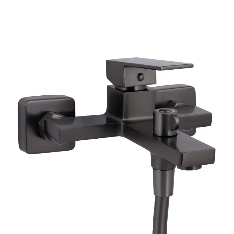 Смеситель для ванны Qtap Gemini (с душевым гарнитуром) QTGEM259GMB45684 Gunmetal Black PVD - Фото 6