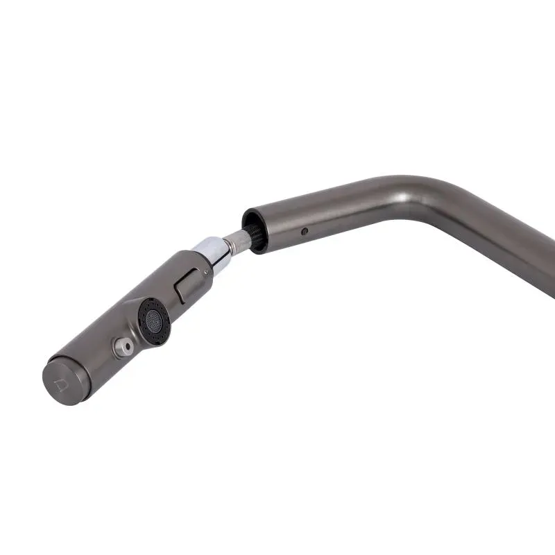 Змішувач для кухні Qtap Rozcesti з висувним виливом з підключенням для питної води QTROZ367GMB45942 - Фото 4