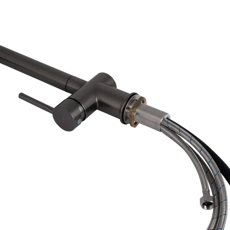 Змішувач для кухні Qtap Rozcesti з висувним виливом з підключенням для питної води QTROZ367GMB45942 - Фото 3