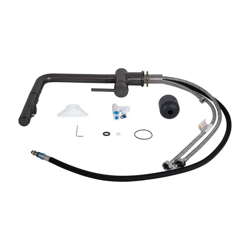 Змішувач для кухні Qtap Rozcesti з висувним виливом з підключенням для питної води QTROZ367GMB45942 - Фото 2