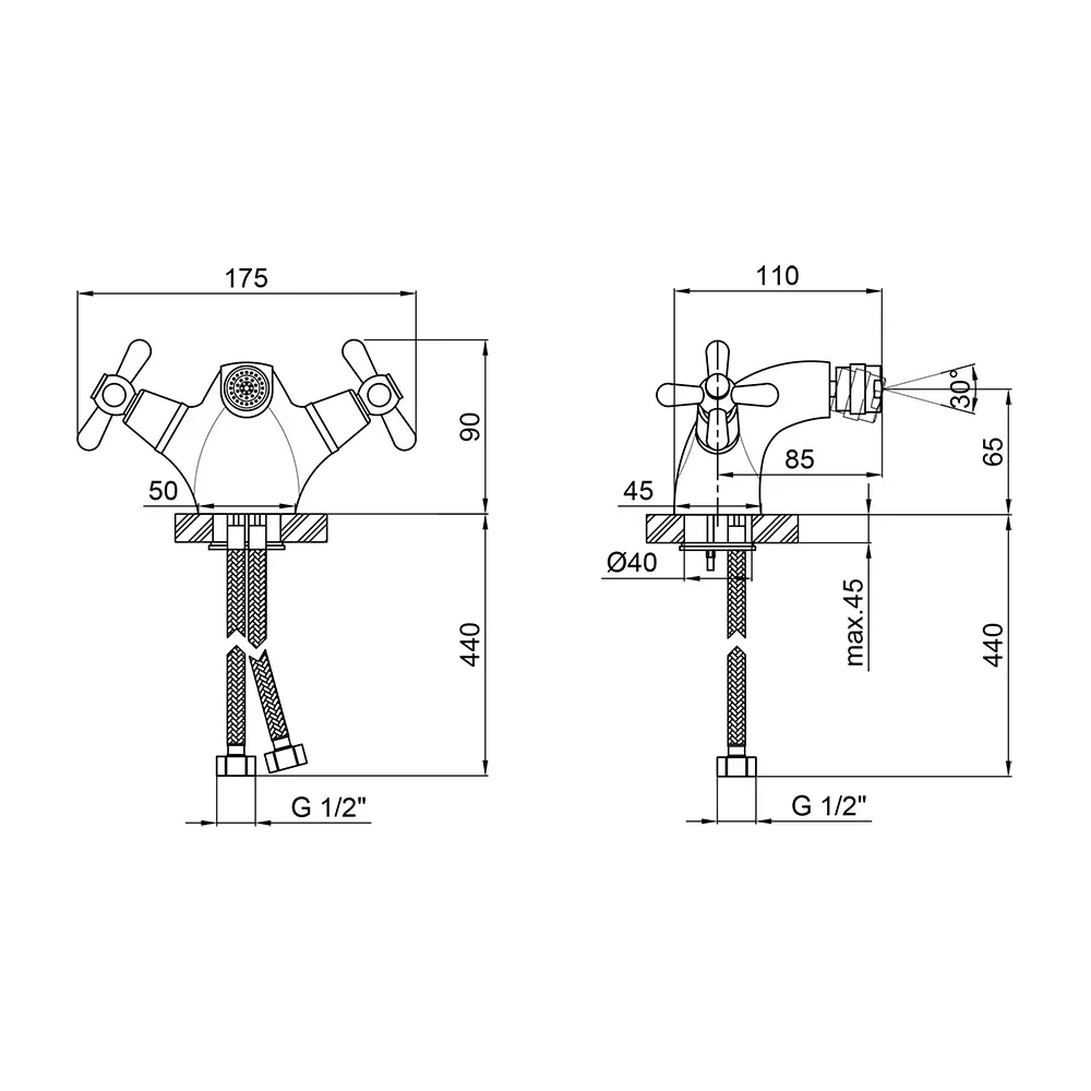 Змішувач для біде Q-tap Dominox CRM 161A - Фото 2