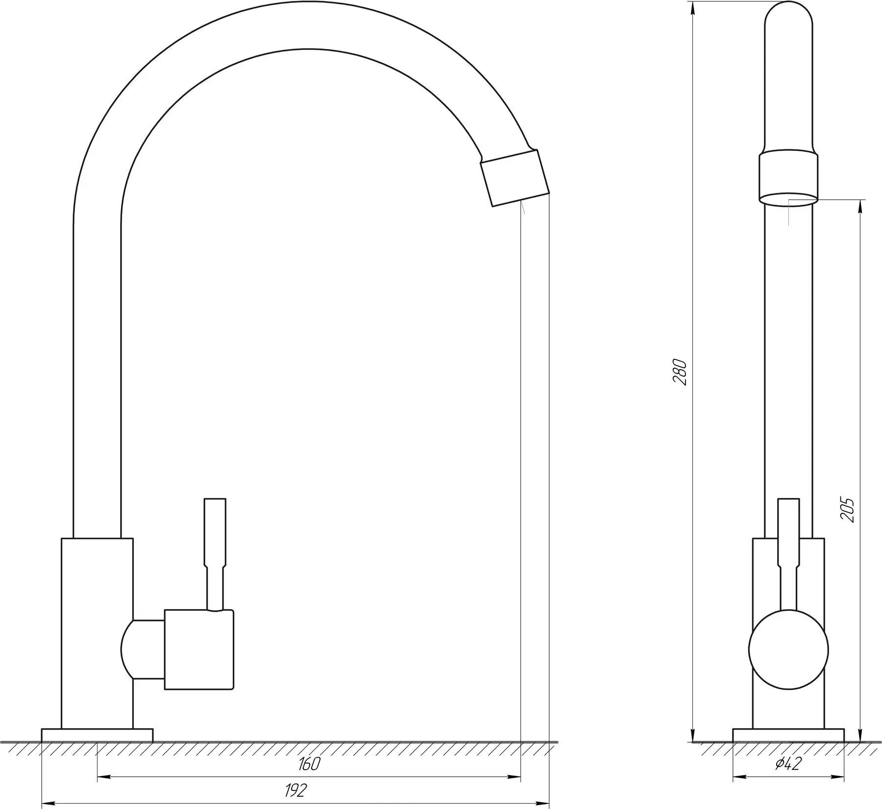 Одинарный кран Globus Lux ALPEN SUS-001M - Фото 3