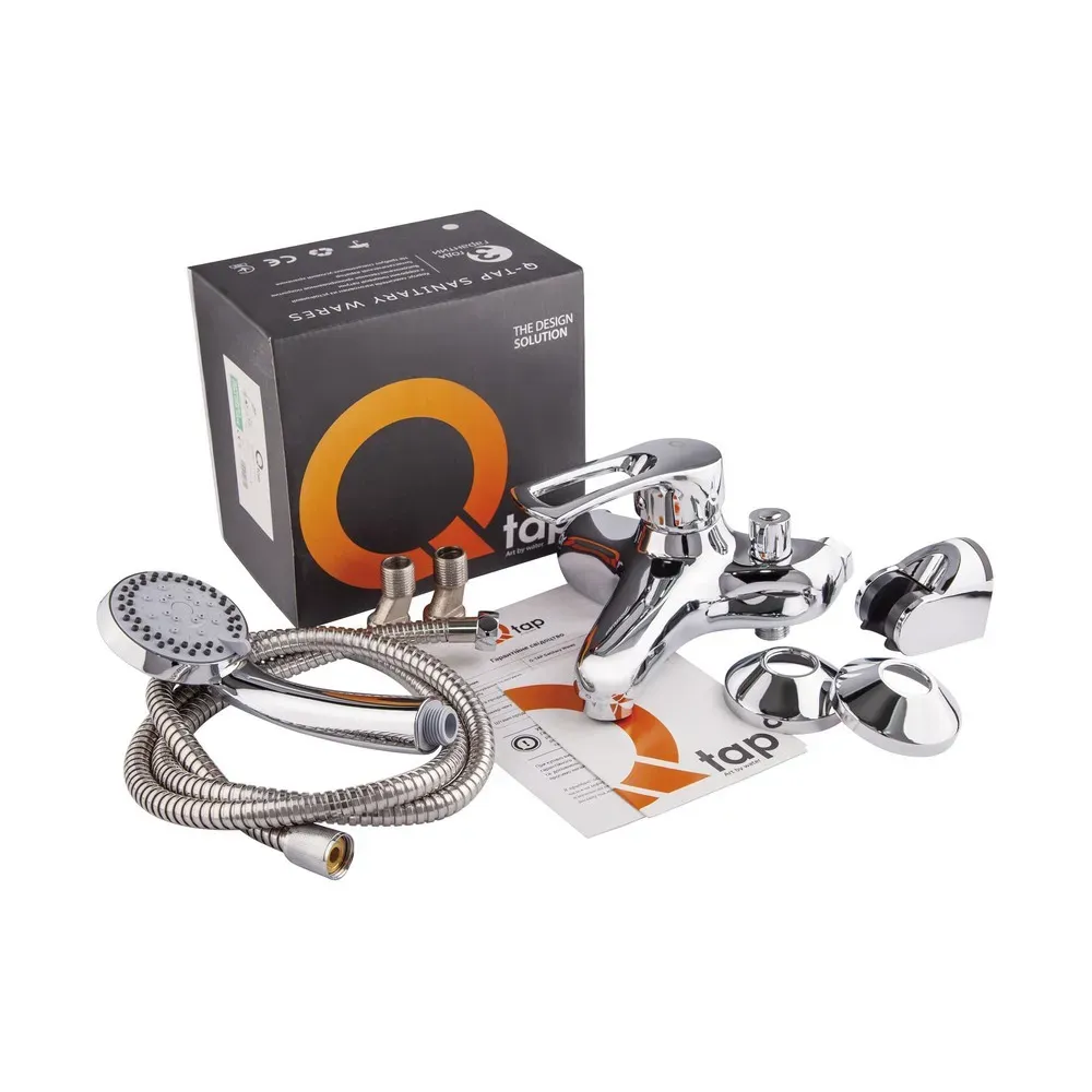 Смеситель для ванны QTAP Hansberg CRM 006 NEW (кор. нос) - Фото 4