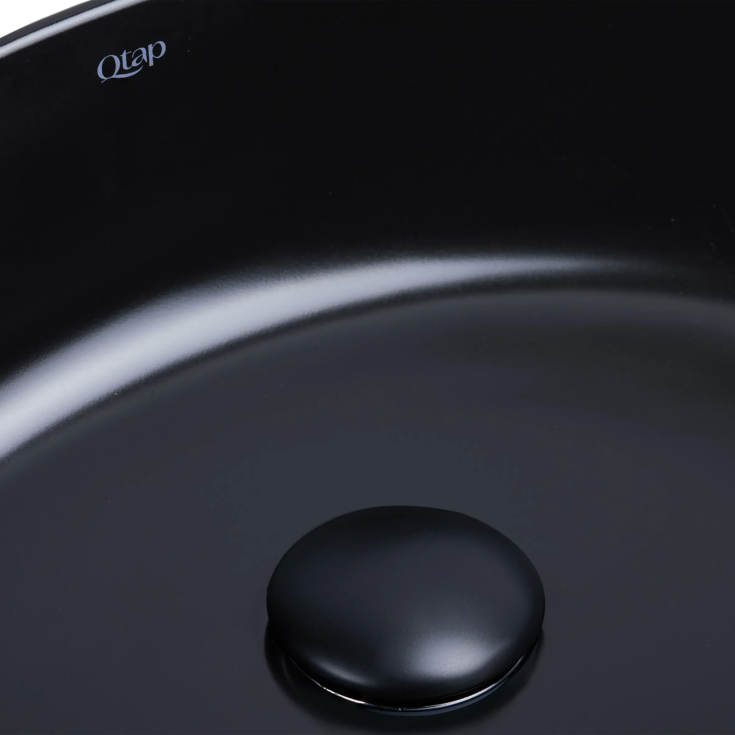 Раковина-чаша Qtap Leo 450х305х160 Matt black с донным клапаном QT1111A052MB - Фото 5