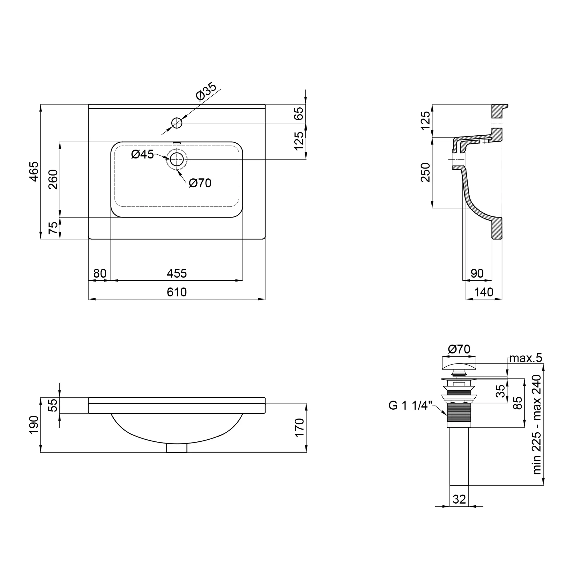 Раковина Qtap Albatross 01 610х467х195 White с донным клапаном QT0111FL8167AW - Фото 2