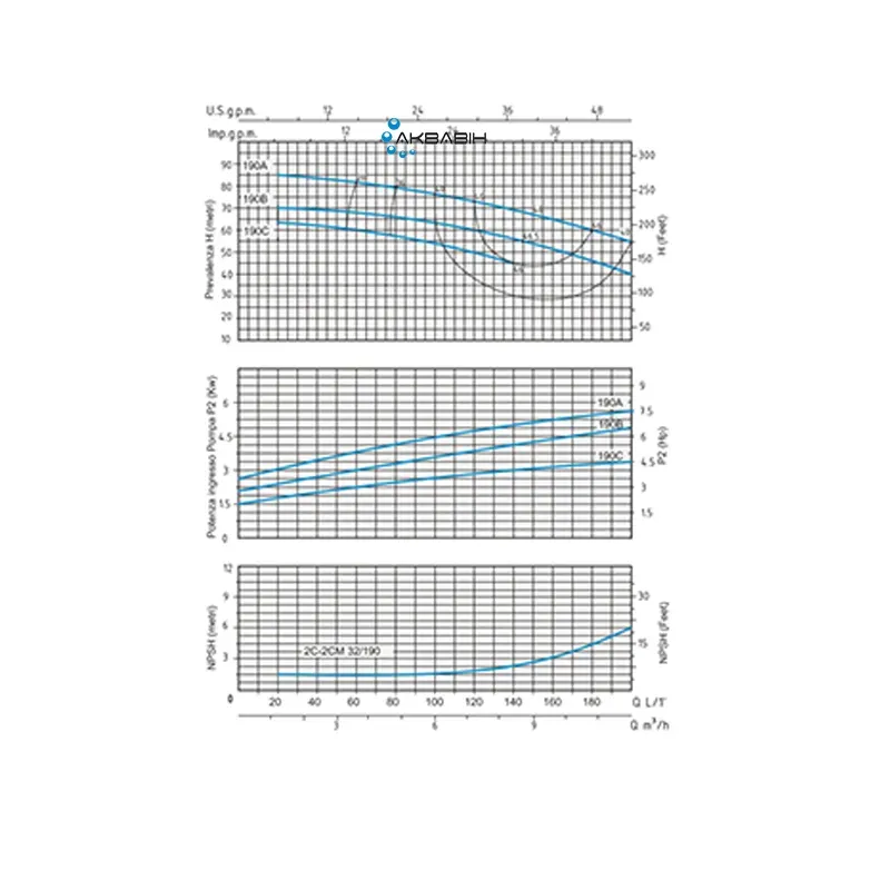 Насос двухступенчатый центробежный Speroni 2CM 32/190C (2,2 кВт) - Фото 2