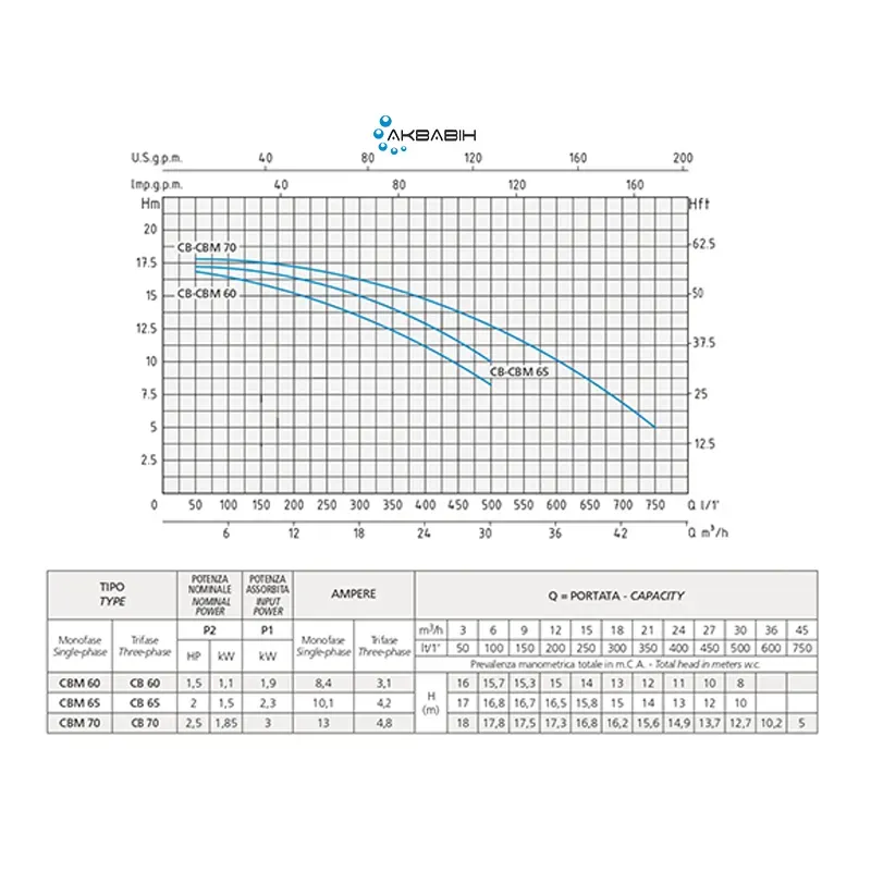 Насос центробежный Speroni CB 60/N (1,1 кВт) 3Ф с открытым рабочим колесом - Фото 2
