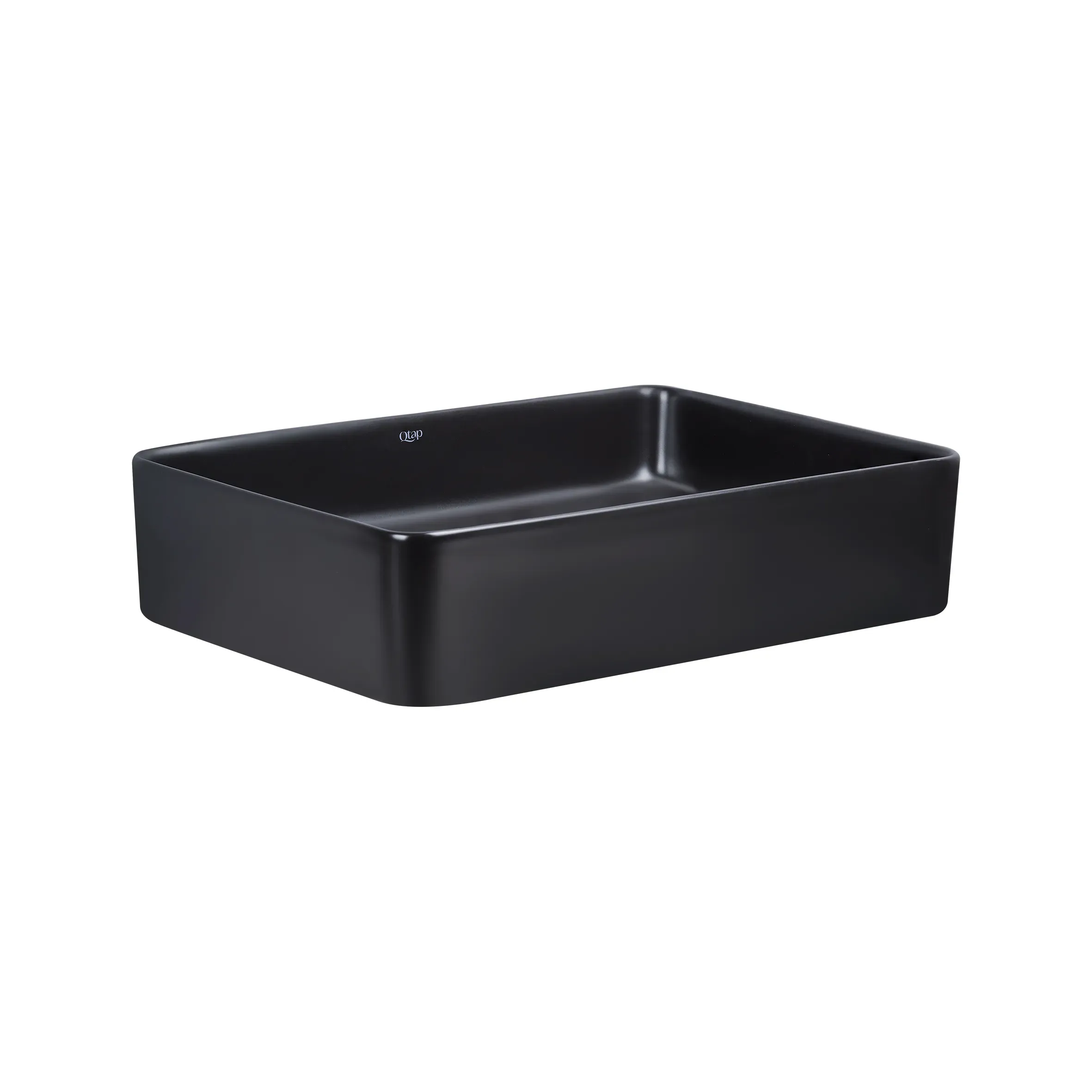 Раковина-чаша Qtap Tern 500х350х145 Matt black с донным клапаном QT1711A055MB - Фото 4