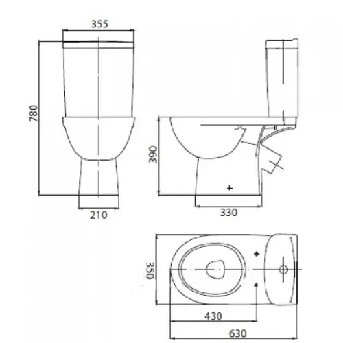 Унитаз KOLO Freja Premium (косой выход, нижнее подкл.) крышка дюропласт SoftClose - Фото 2