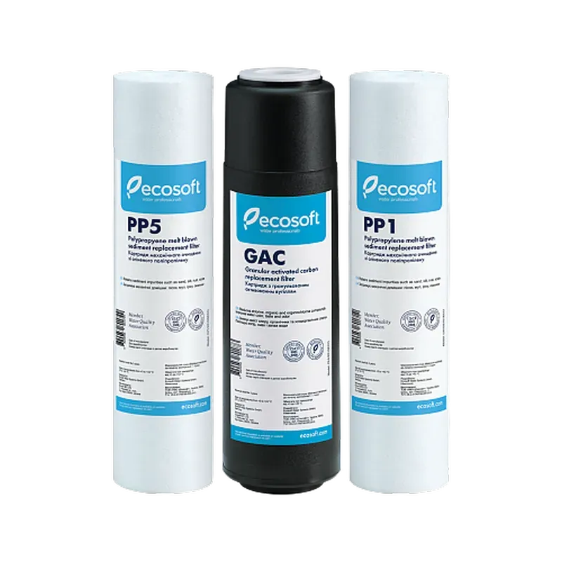 Комплект картриджів 3шт Ecosoft CPV3ECOSTD (для осмосу) - Фото 3