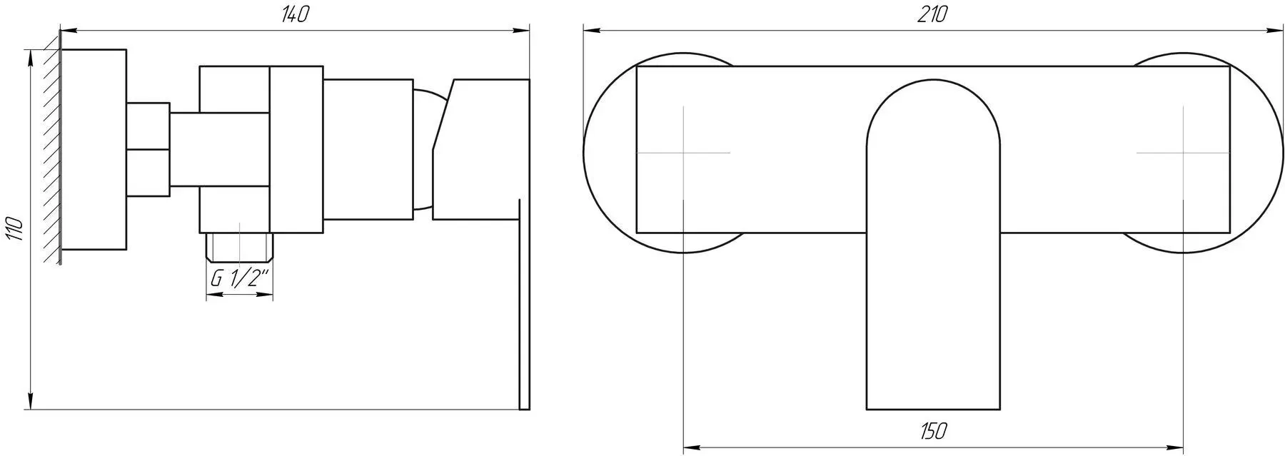 Змішувач для душової кабіни Globus Lux SHS-105-M - Фото 2