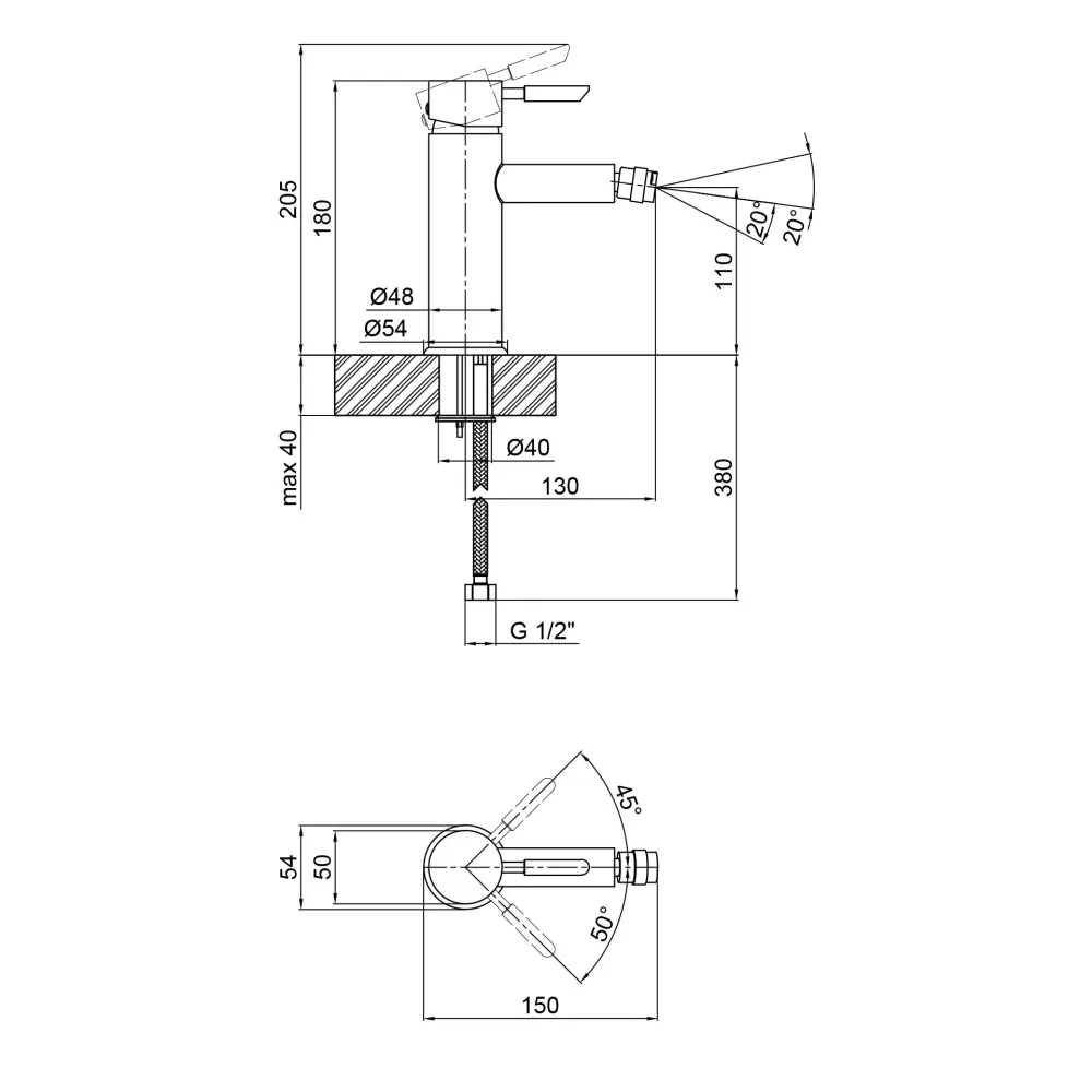 Змішувач для біде Q-tap Elit CRM 001A - Фото 2