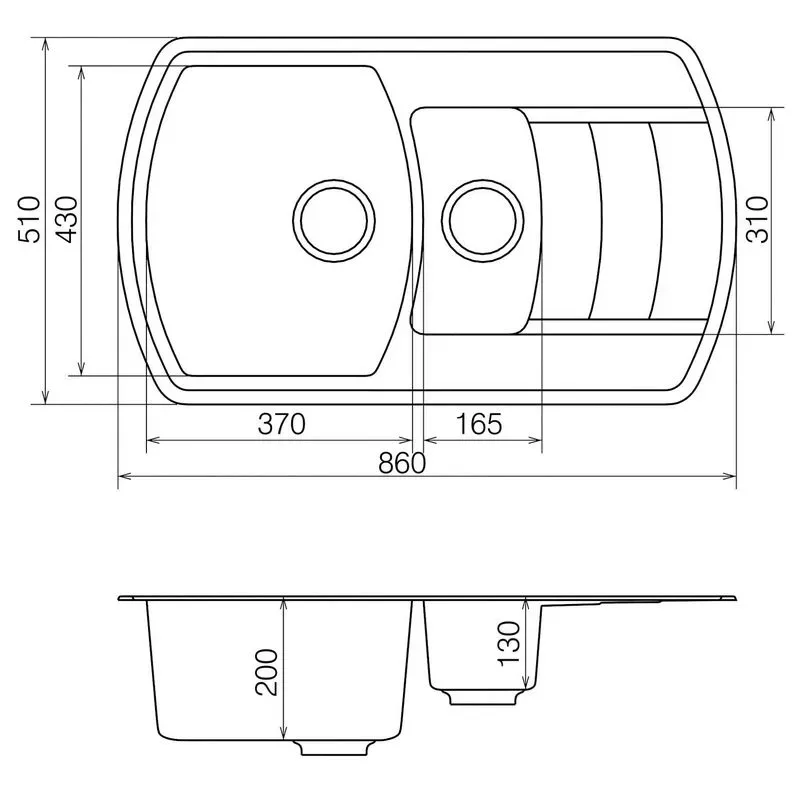 Кухонная мойка VANKOR Norton NMP 04.86 Black + сифон автомат VANKOR - Фото 4
