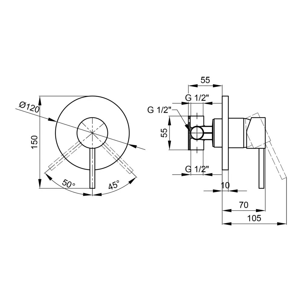Змішувач прихованого монтажу для душу Qtap Spring CRM 010-1 - Фото 2