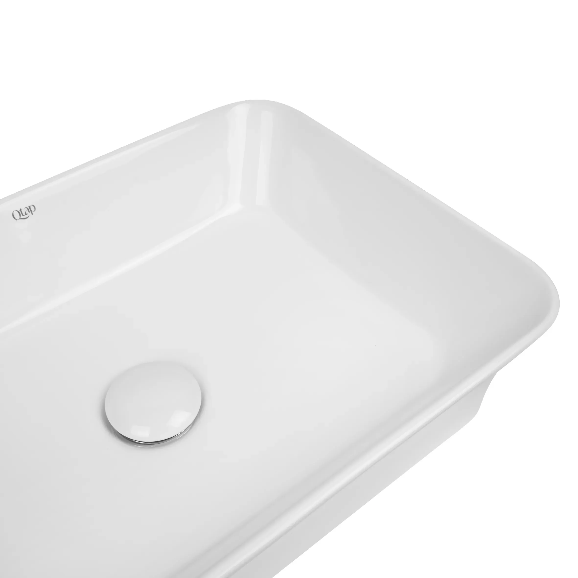 Раковина-чаша Qtap Virgo 490х350х110 White с донным клапаном QT18112261W - Фото 5