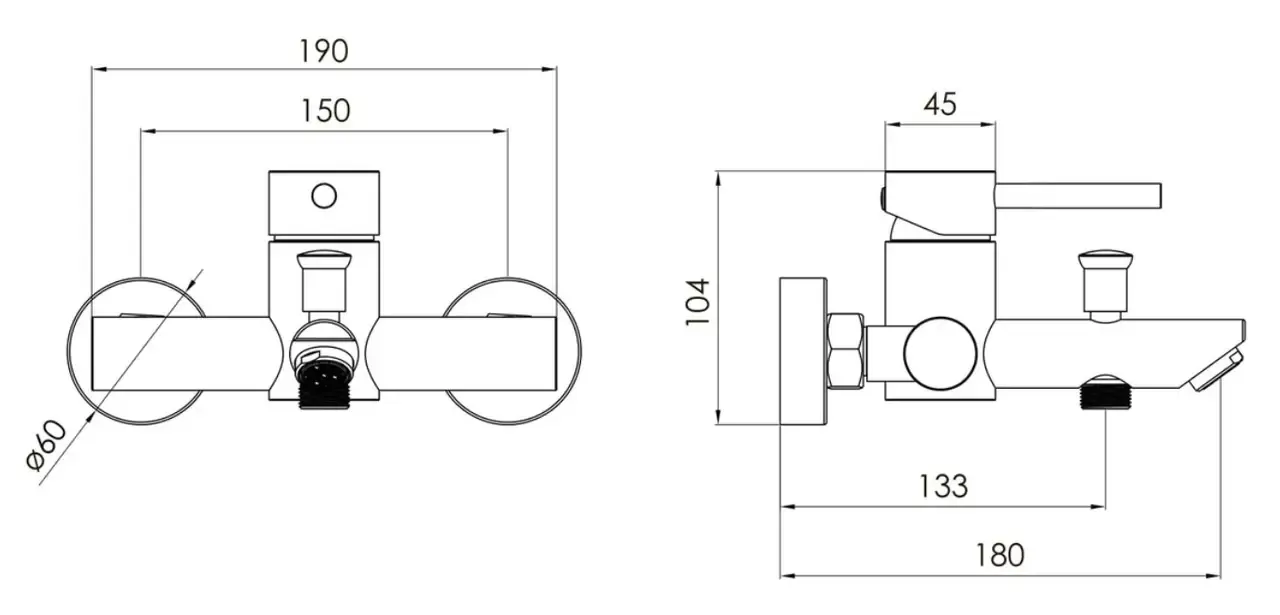 Змішувач для ванни VOLLE CRUZE,ЗОЛОТО - Фото 2