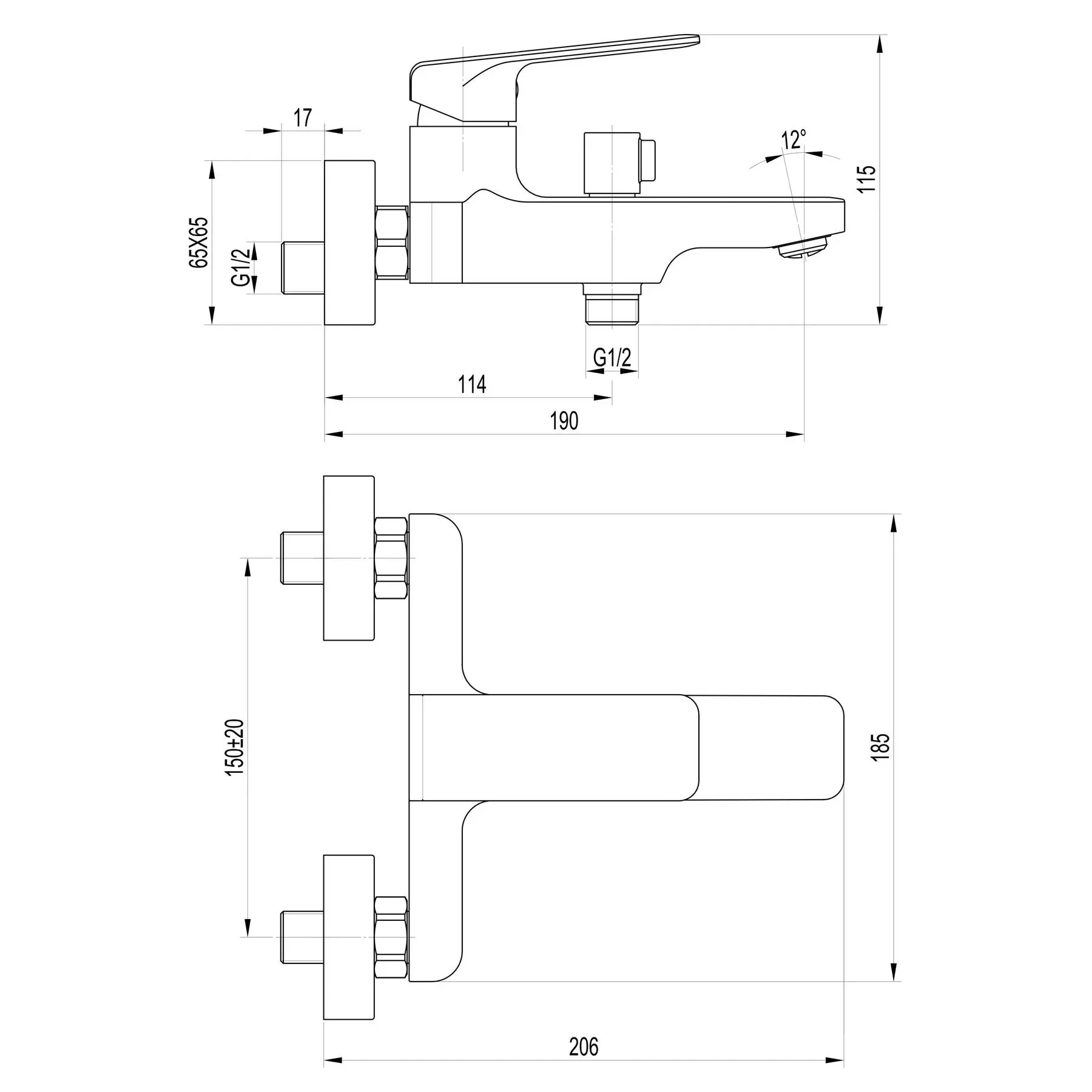 Смеситель для ванны TOPAZ ODISS TO 18101-H52-BL - Фото 6