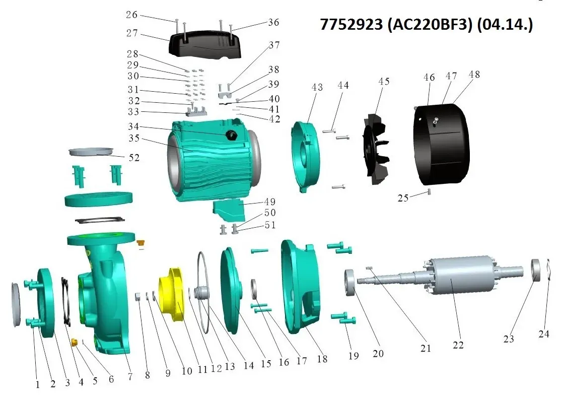 Насос для поливу LEO (Aquatica) 7752923 2,2 кВт 1000 л/хв (3 фази) - Фото 3