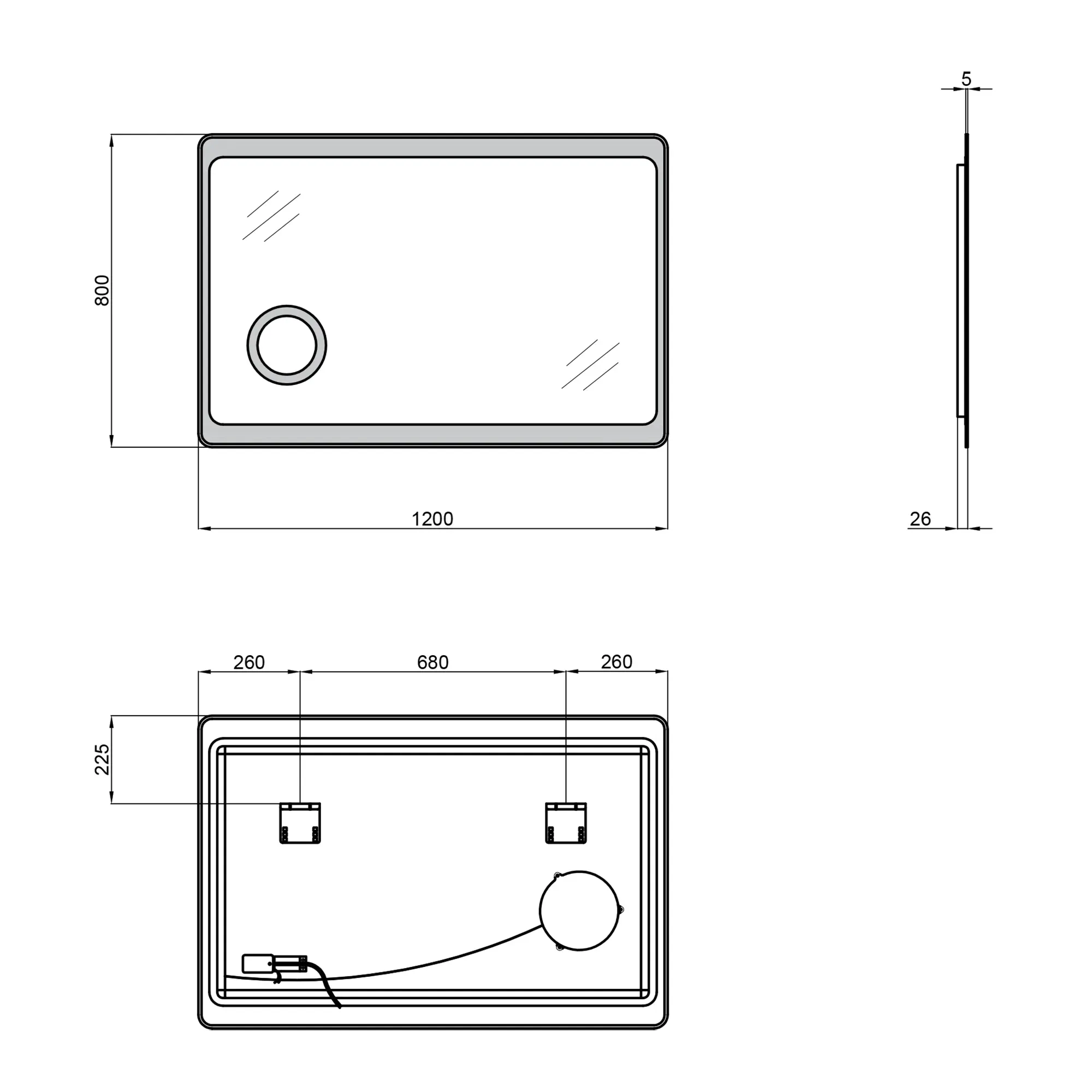 Зеркало Qtap Aquarius 1200х800 с LED-подсветкой QT2178141980120W - Фото 2