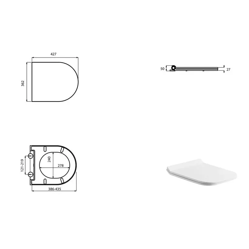 Унитаз подвесной Devit UP 3020120 безободковый, сиденье дюропласт Soft-Close - Фото 3