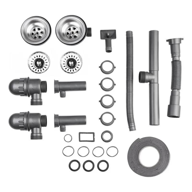 Врізна мийка Lidz 7948 Satin (0.8 мм) подвійна - Фото 7