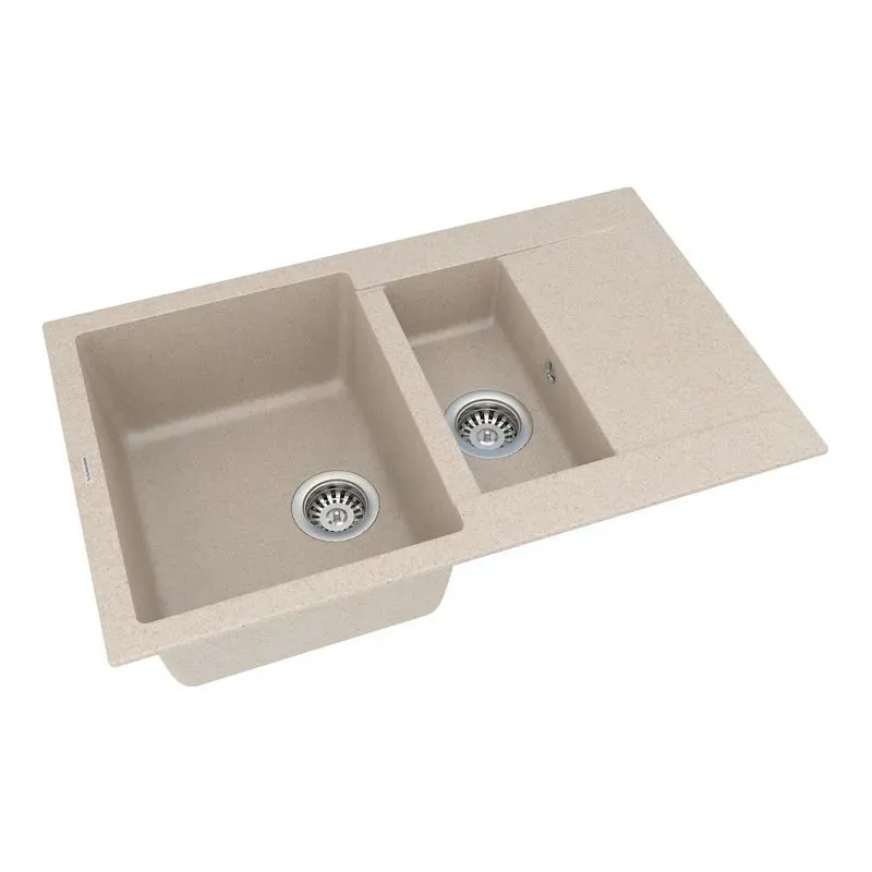 Мойка с Кухонная мойка VANKOR Orman OMP 04.80 Beige + сифон  камня VANKOR Orman OMP 04.80 (Бежевая) - Фото 2