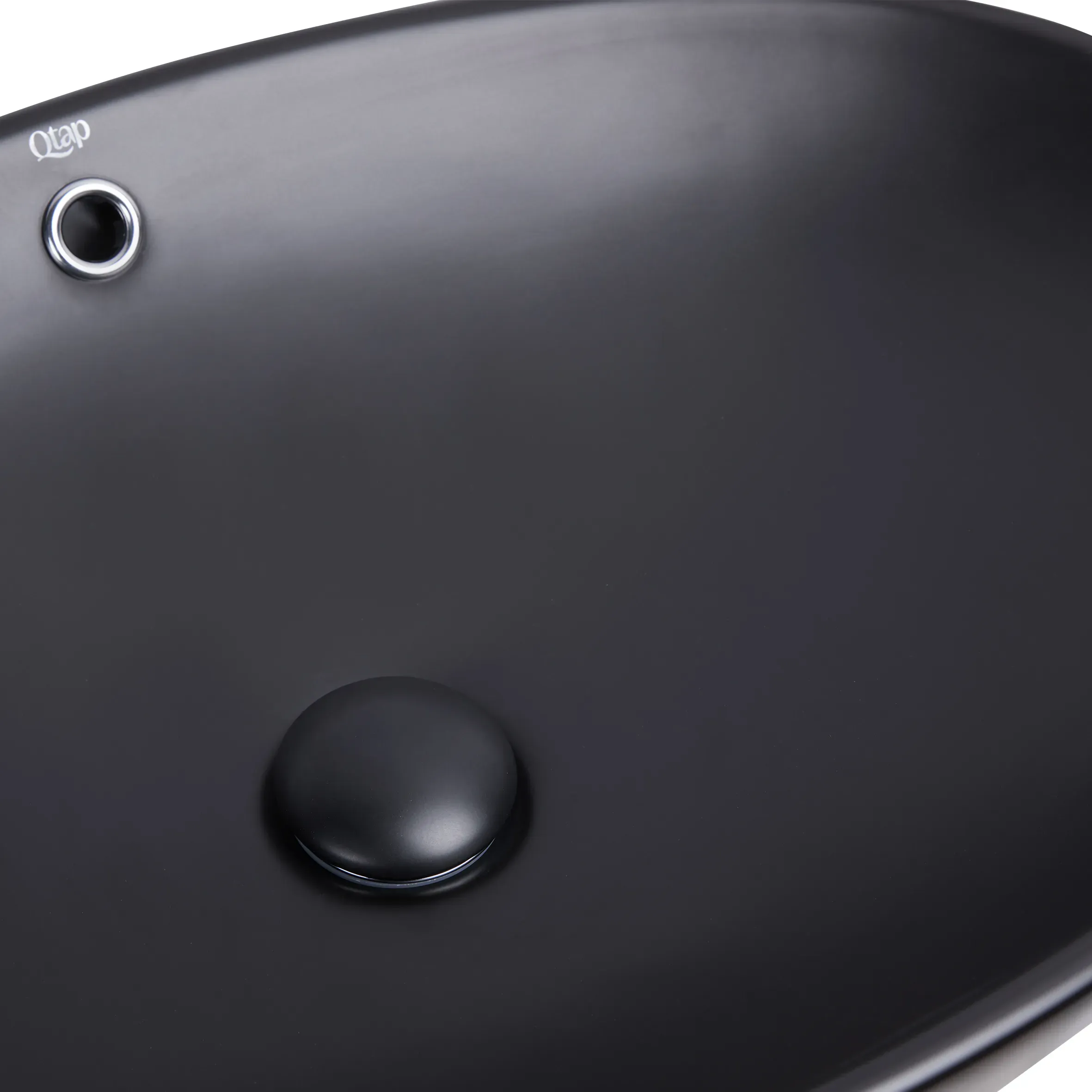 Раковина-чаша Qtap Dove 625х415х150 Matt black с донным клапаном QT063077MBMB - Фото 5