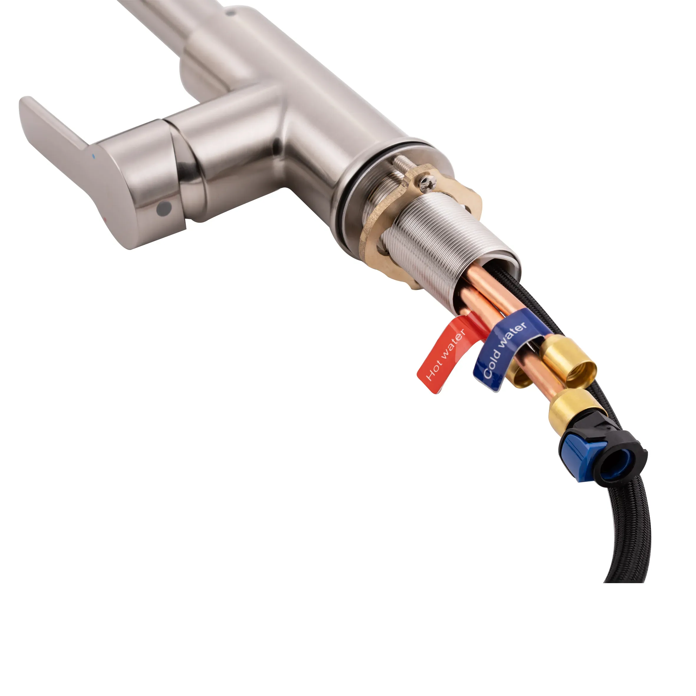 Смеситель для кухни с выдвижным изливом Qtap Janicka 9134103FN - Фото 4