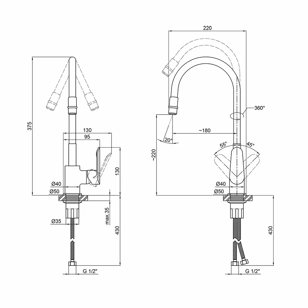 Змішувачі для кухні Q-tap Linea CRB 007F - Фото 2