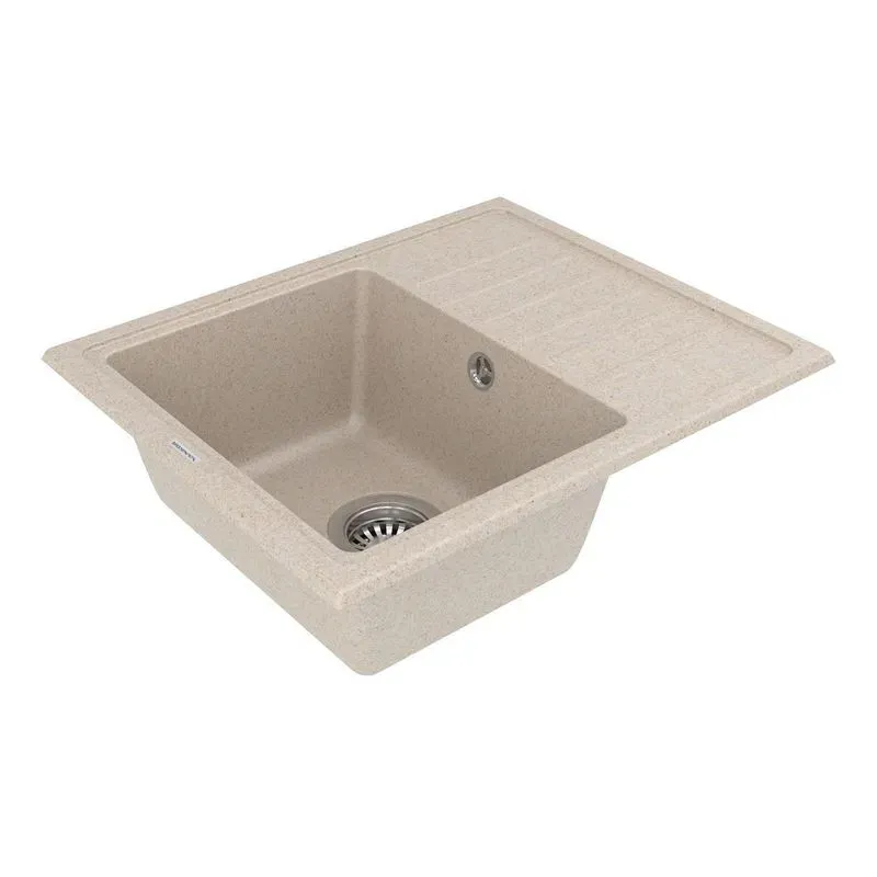Кухонна мийка VANKOR Lira LMP 02.55 Beige + сифон VANKOR - Фото 3