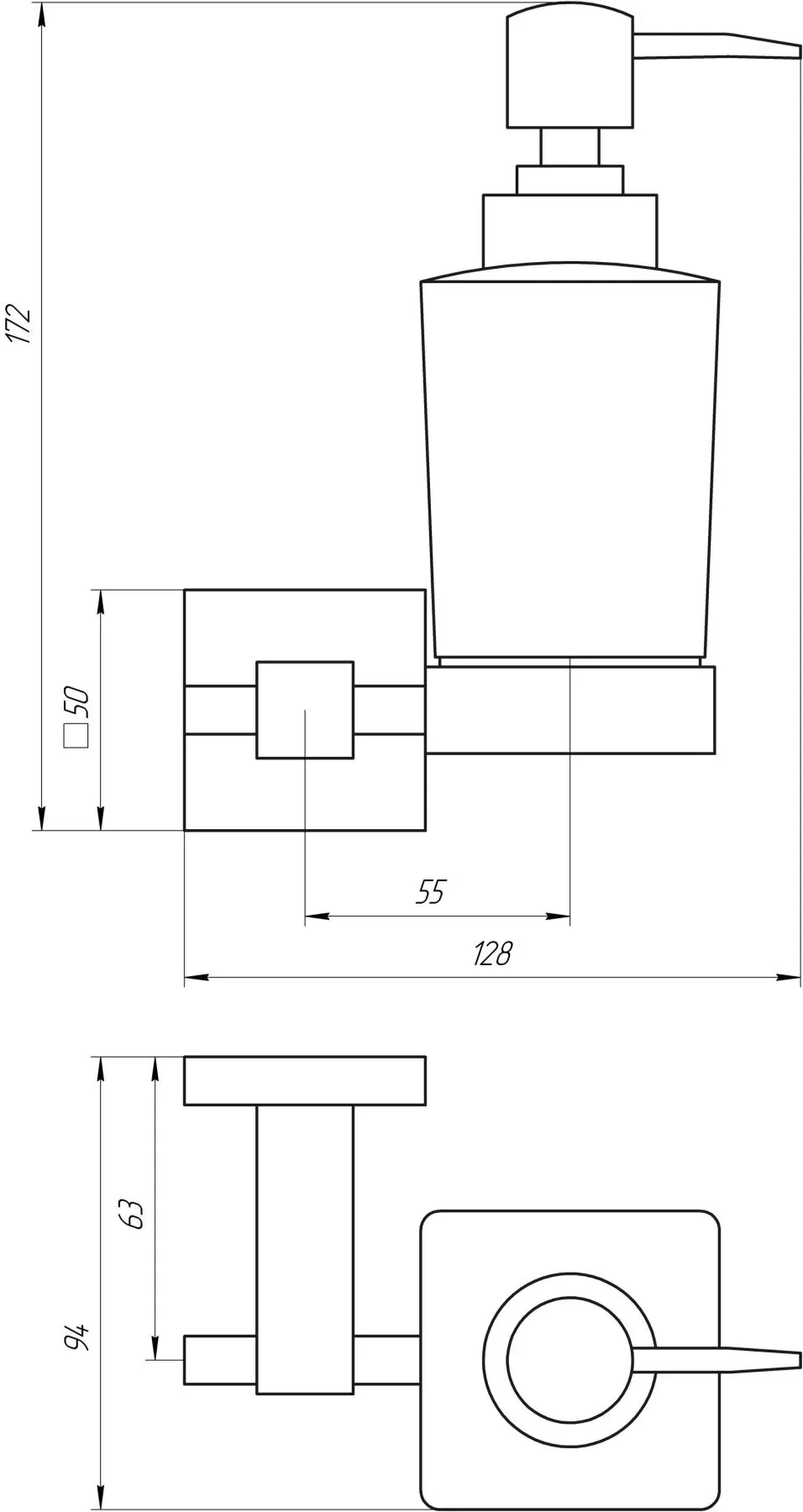 Дозатор для миючого засобу Globus Lux SQ 9433 - Фото 2