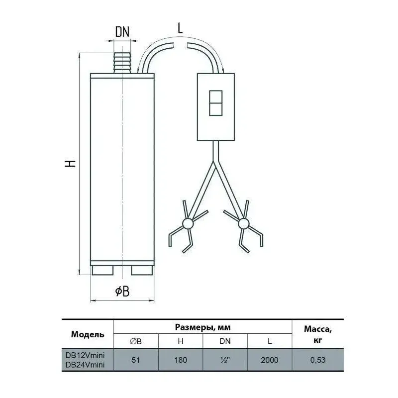 Насос для диспалива Насоси+ DB 24 V mini (0,065 кВт) - Фото 2