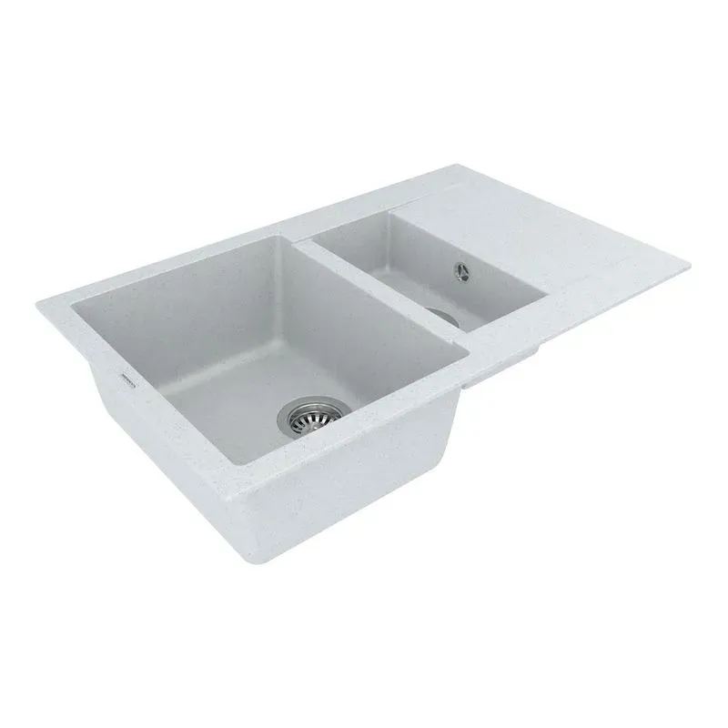 Кухонная мойка VANKOR Orman OMP 04.80 White stone + сифон автомат VANKOR - Фото 3