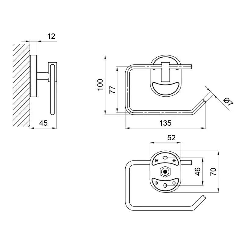 Тримач для туалетного паперу Lidz (CRM)-114.03.03 без кришки - Фото 2