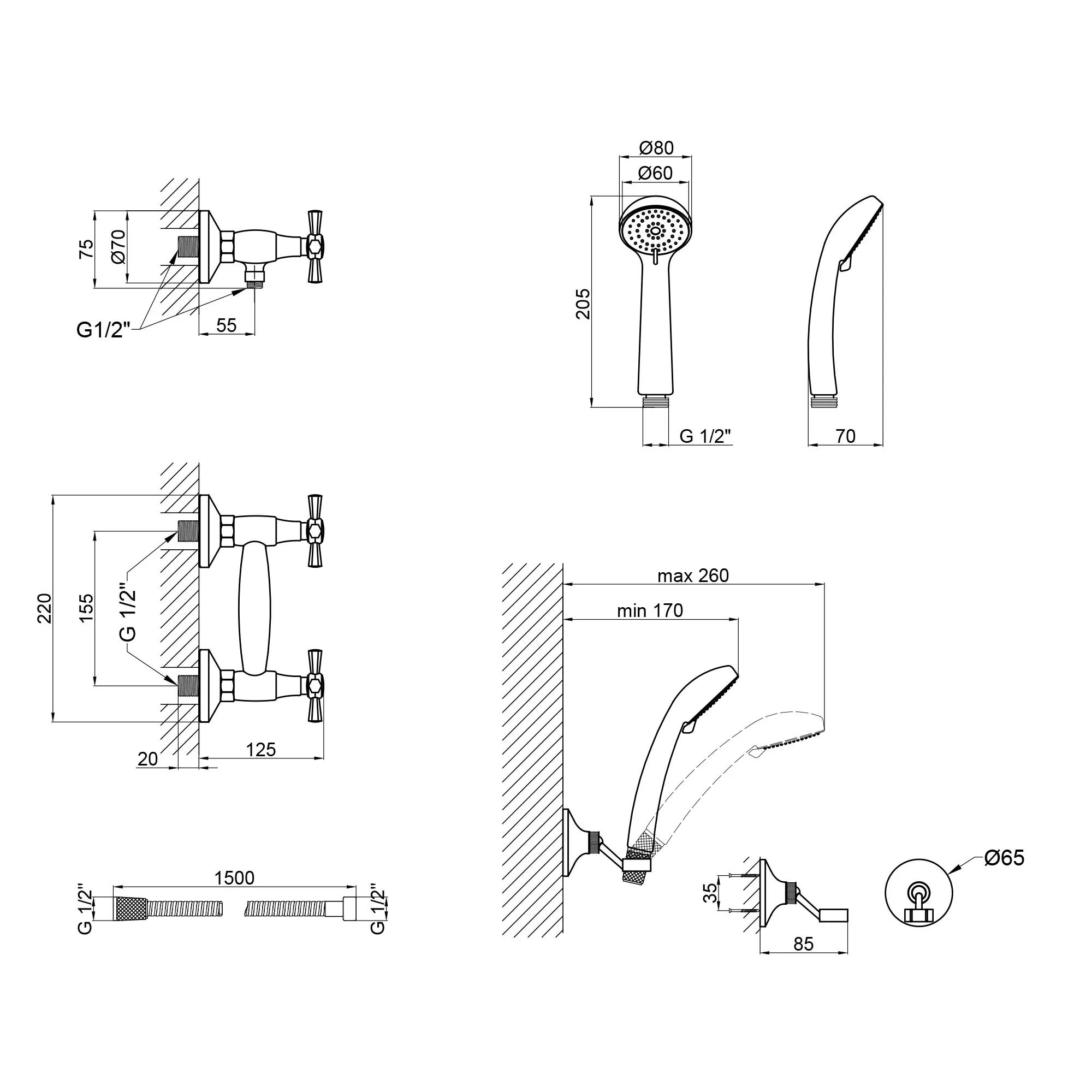 Змішувач для душової кабіни Q-tap Liberty ANT 363 - Фото 2