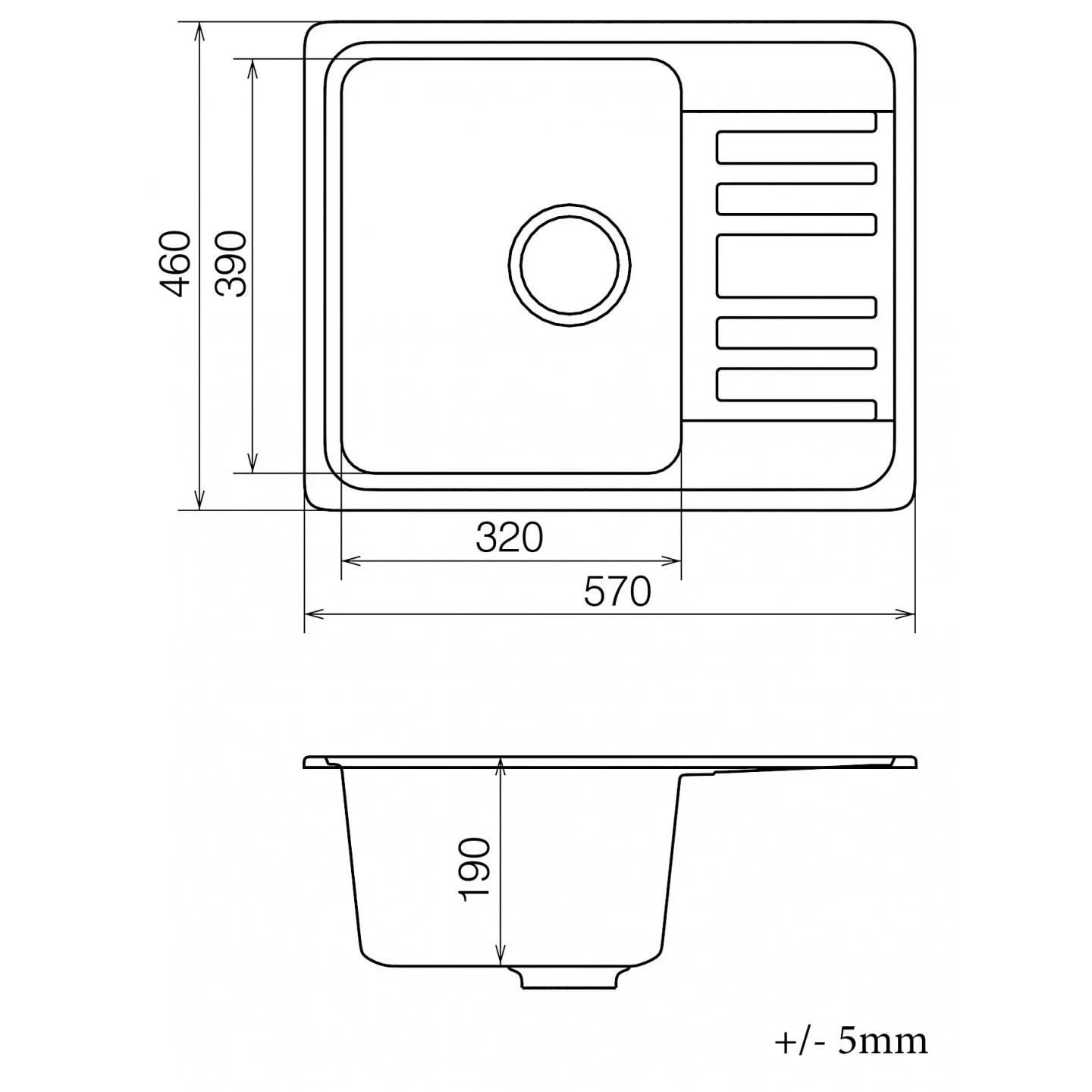 Кухонна мийка VANKOR Easy EMP 02.76 Black + сифон VANKOR - Фото 5