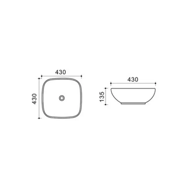 Умывальник-чаша накладной Q-tap Kolibri WHI 41288/F008 430 мм с донным клапаном - Фото 2