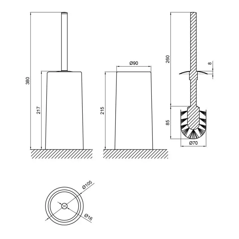 Ершик Lidz (PIN) -121.05.11 напольный пластик - Фото 2