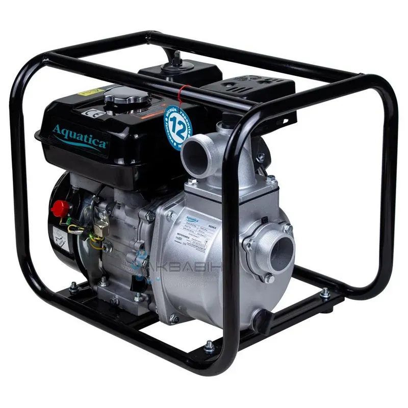Мотопомпа Aquatica 772531 (5 кВт) высокая производительность до 500 л/мин - Фото 2