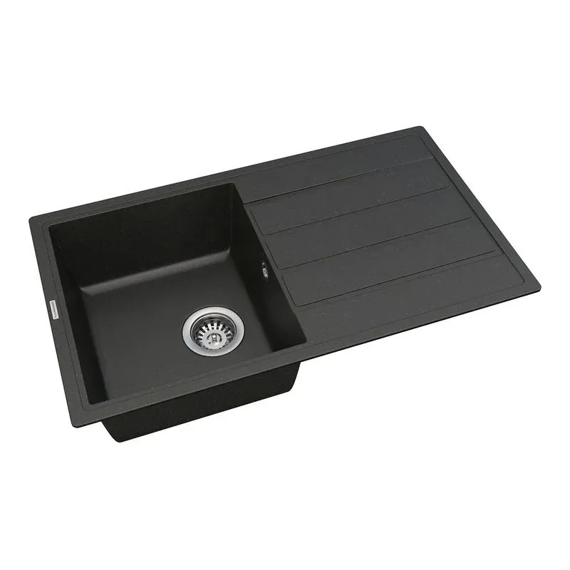 Мойка с искусственного камня VANKOR Easy EMP 02.76 (Черная) - Фото 2