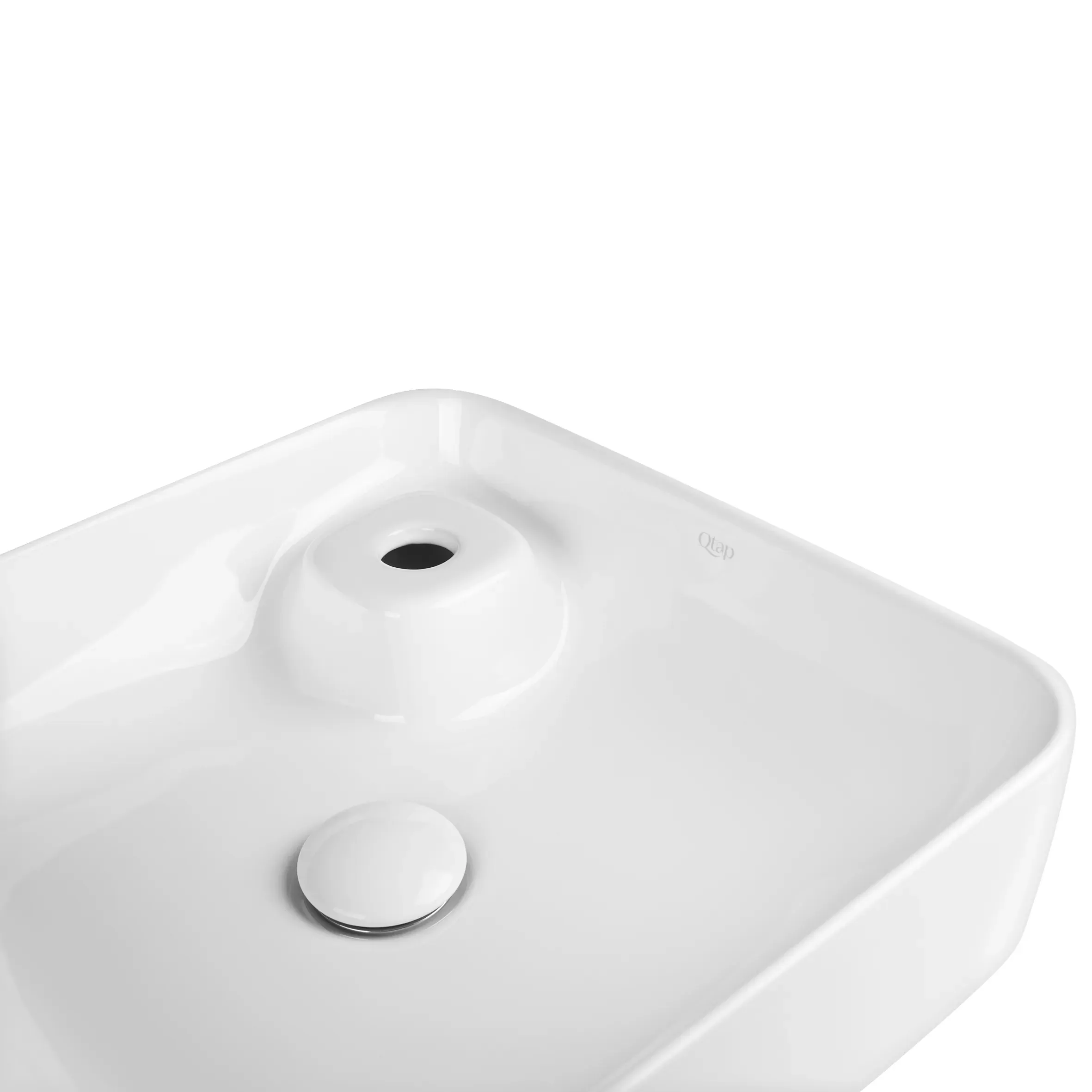 Раковина-чаша Qtap Stork 400х400х140 White с донным клапаном QT1511A057TW - Фото 5