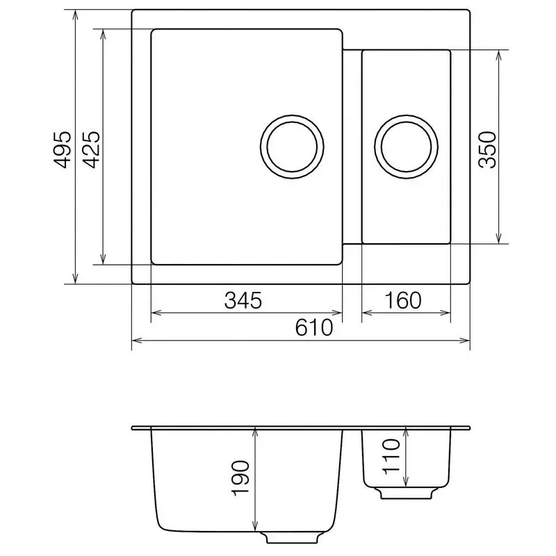 Кухонная мойка VANKOR Orman OMP 03.61 White stone + сифон автомат VANKOR - Фото 4