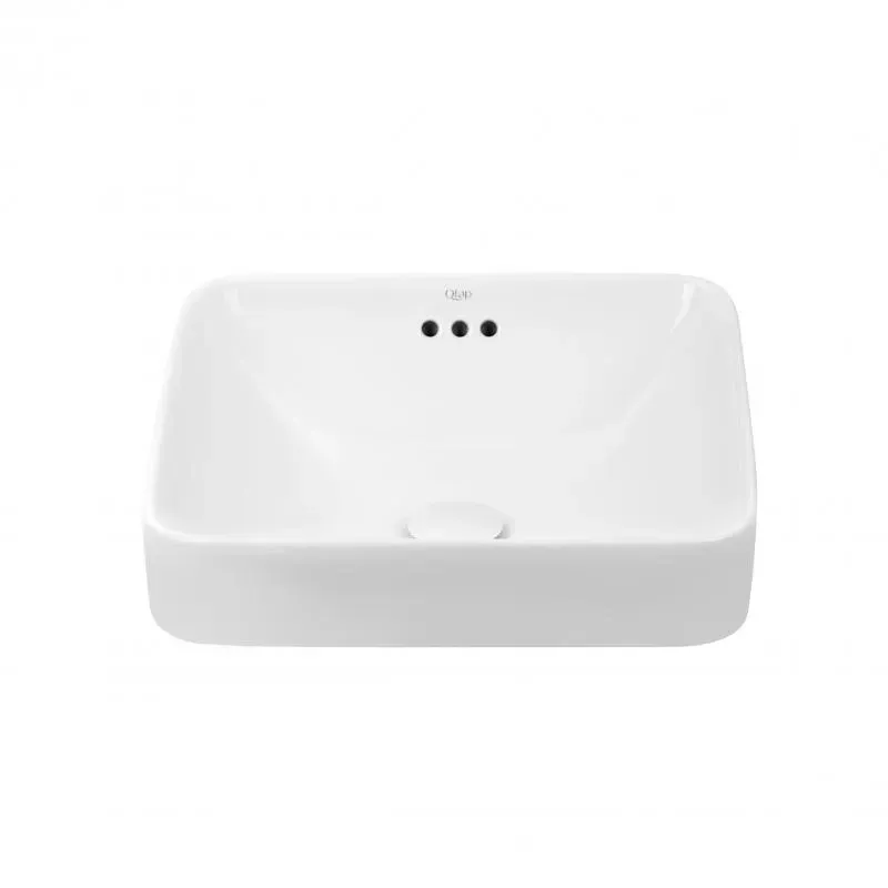 Умывальник врезной прямоугольный с донным клапаном Qtap Jay 420 * 420 * 155mm WHITE - Фото 4