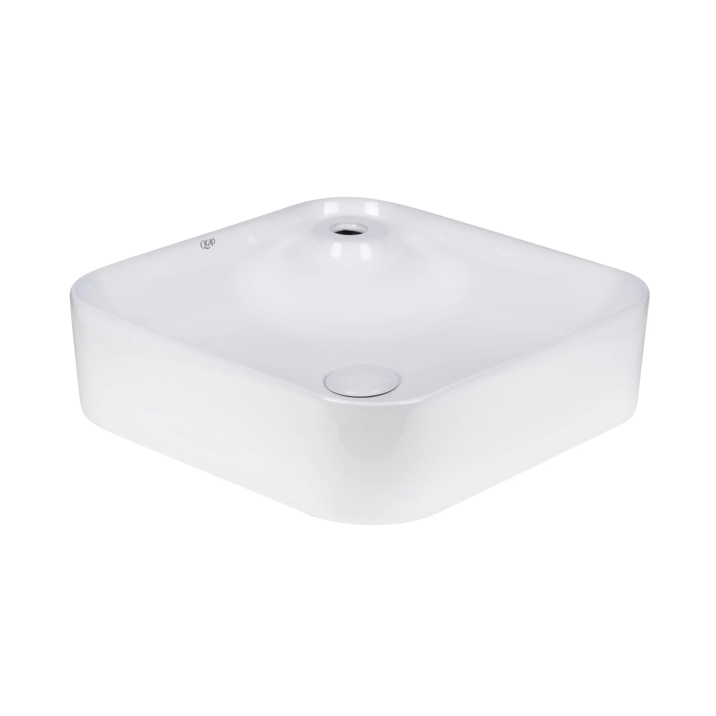 Раковина-чаша Qtap Stork 430x430x120 White с донным клапаном QT15112194W - Фото 4