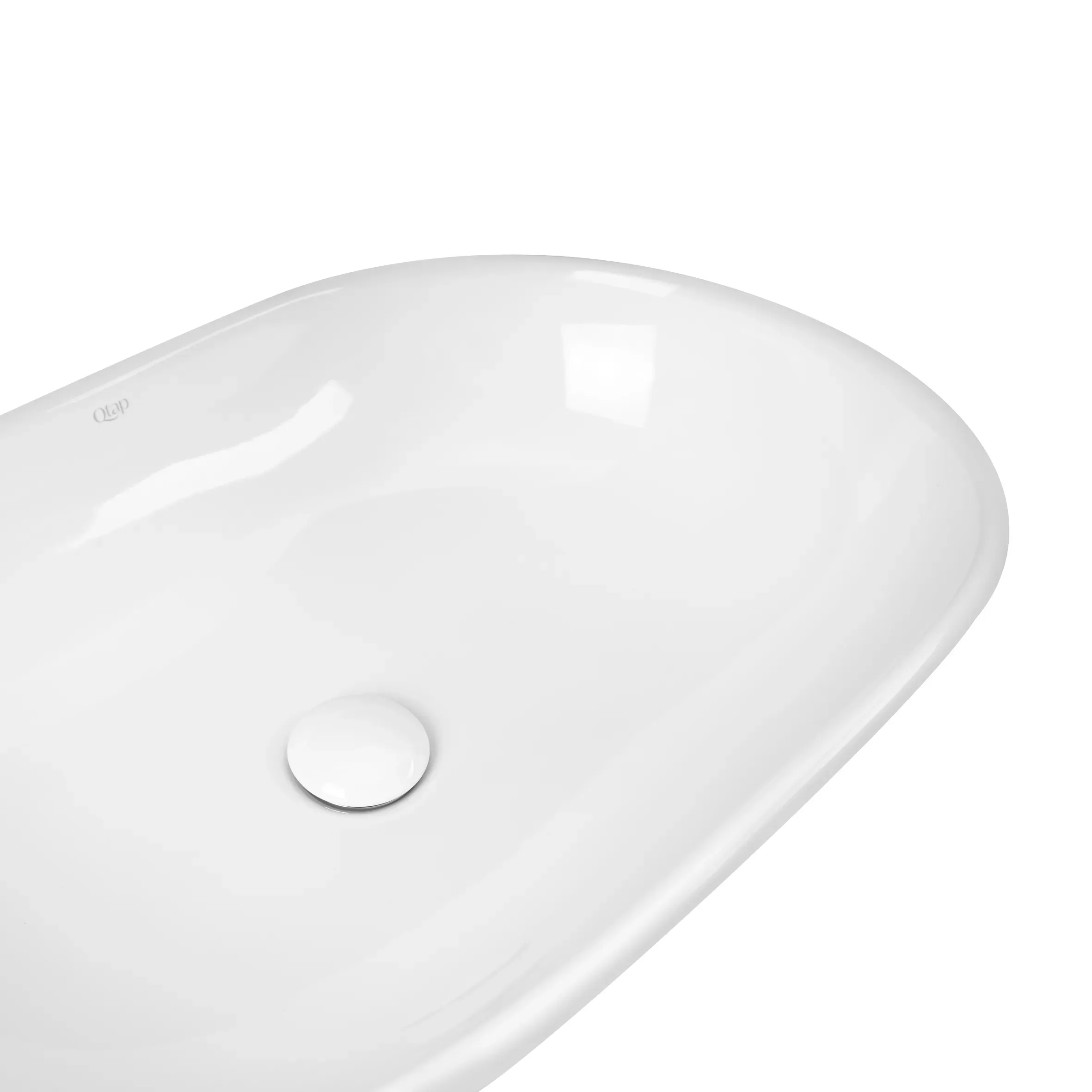 Раковина-чаша Qtap Leo 585х380х180 White с донным клапаном QT1111A028W - Фото 5