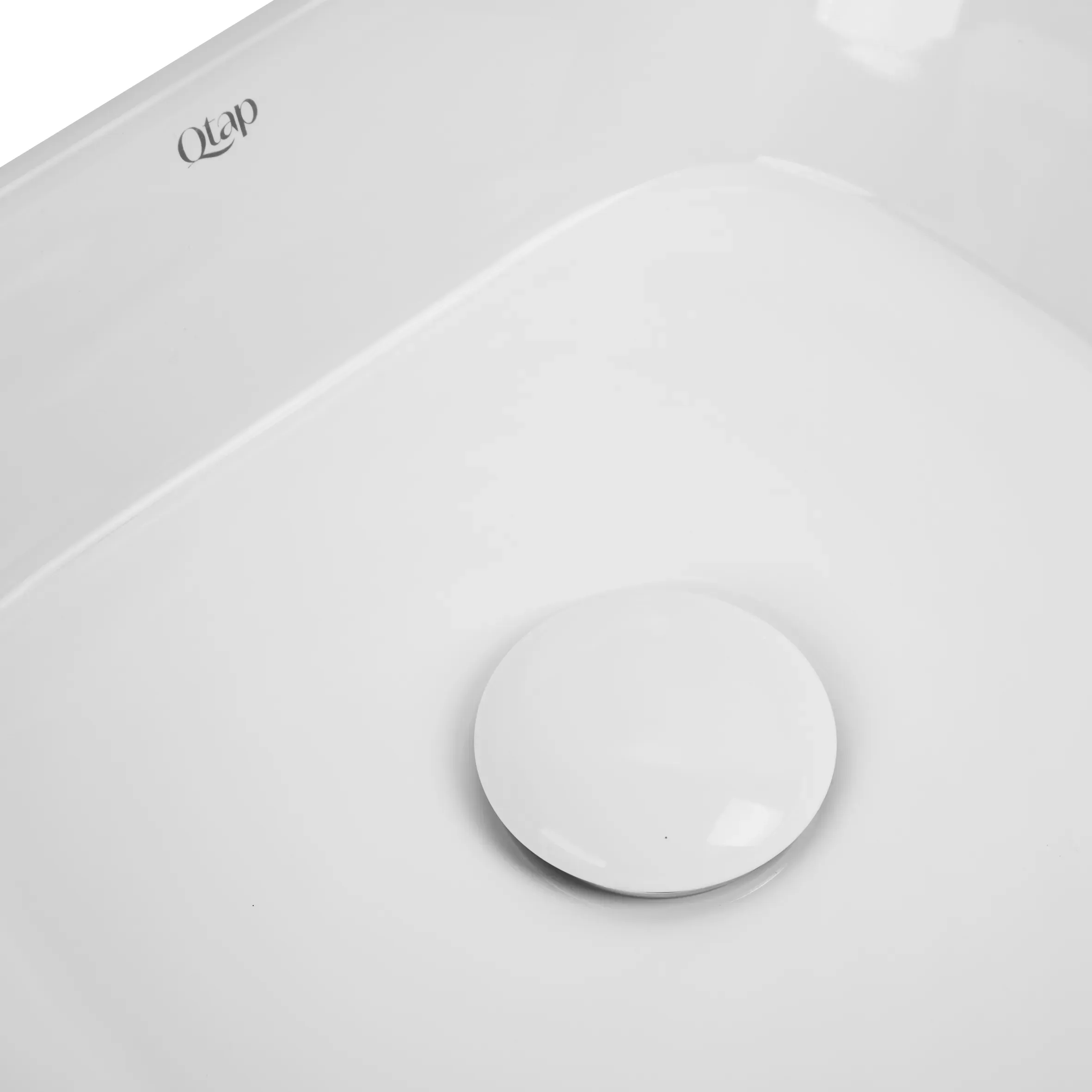 Раковина-чаша Qtap Scorpio 350х390х120 White с донным клапаном QT14112241W - Фото 5