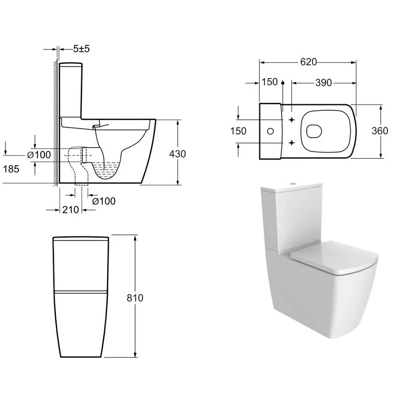 Унітаз Devit Country 2.0 3010125 безободковий, сидіння дюропласт Soft-Close - Фото 2