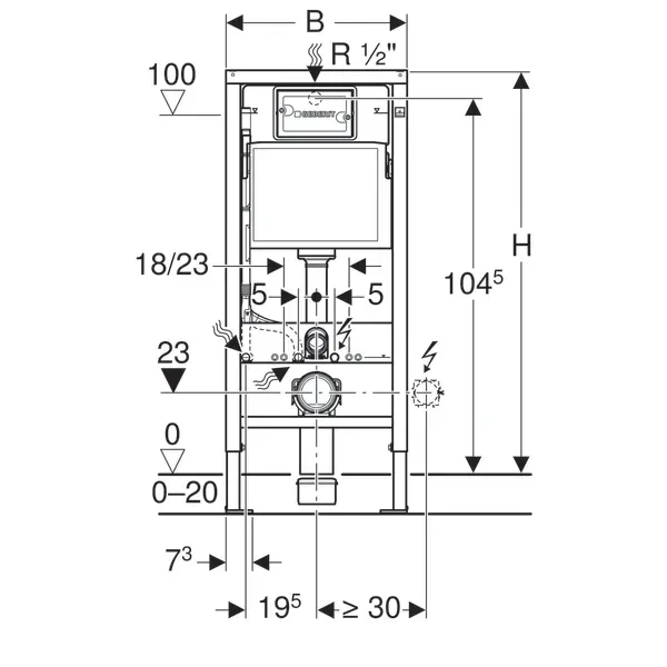 Geberit Duofix Basic монтажний елемент для підвісного унітазу (458.103.00.1) - Фото 3